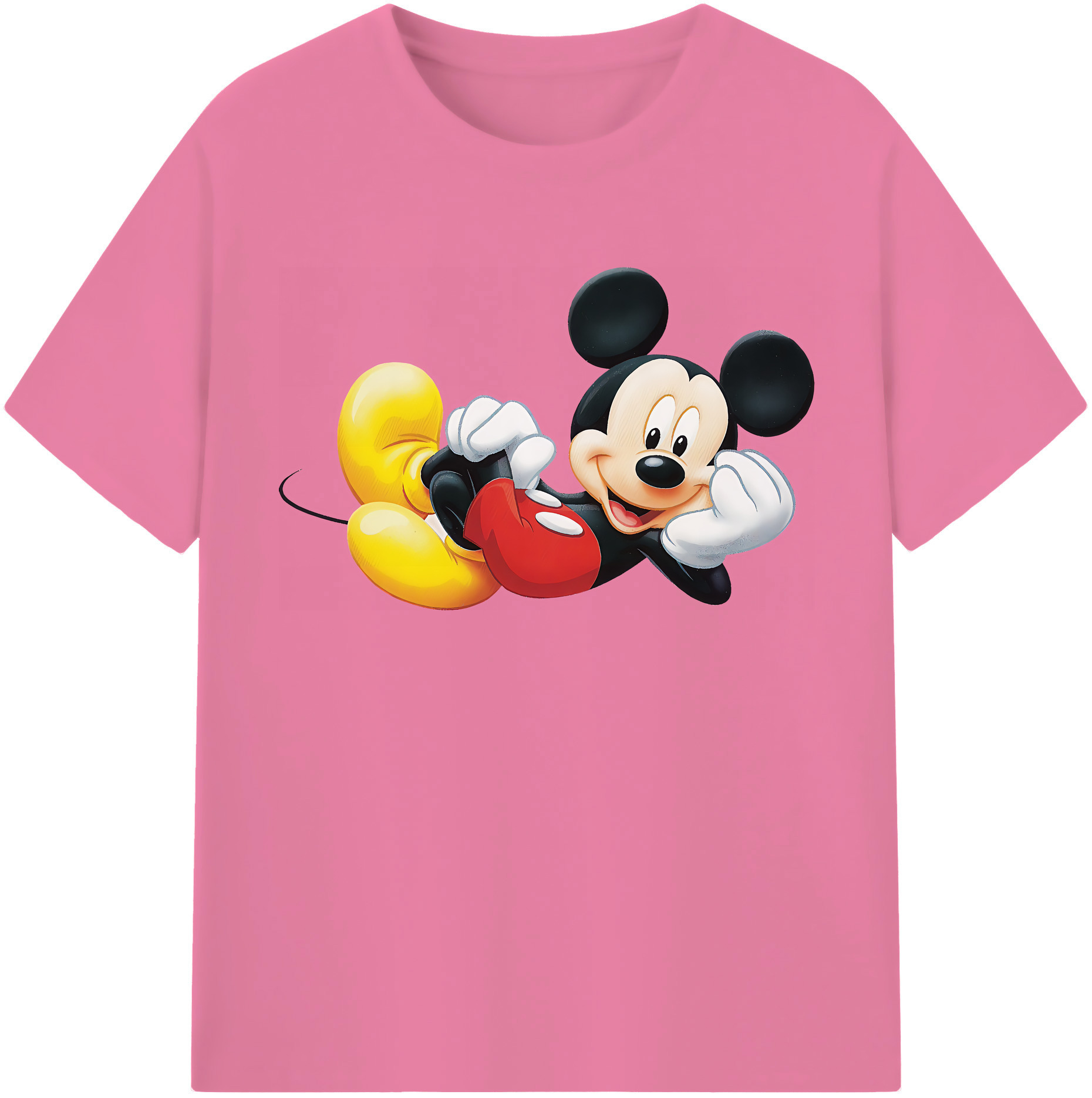 （画像用） ミッキーマウス Mickey Mouse 綿100％半袖Tシャツ（フロントプリント）